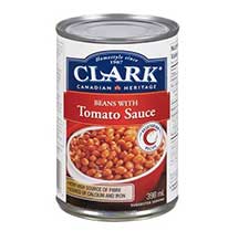 Can of Clarks baked beans in tomato sauce.