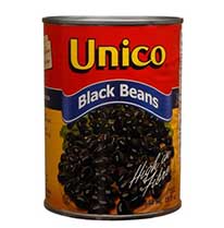 Can of Unico black beans.