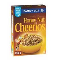 Product image of Honey Nut Cheerios cereal.