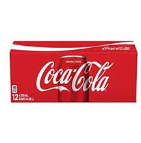 Product image of a red cardboard case of Coca-Cola.