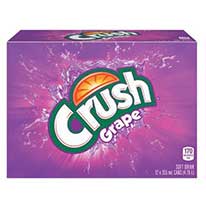 Product image of a purple cardboard case of Grape Crush.