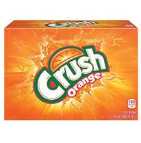 Product image of a orange cardboard case of Orange Crush.