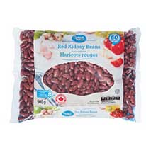 Product image of a bag of Great Value Red Kidney beans.