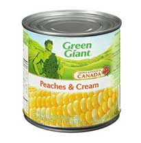 Can of Green Giant Peaches and Cream Corn.