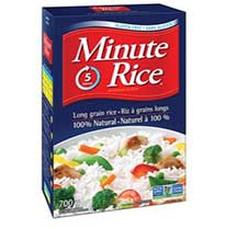 Product image of a box of Instant Minute Rice long grain white rice.