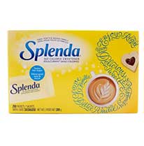 Product image of a box of Splenda no calorie sweetner packets.