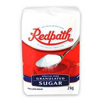 Product image of a bag of Redpath white granulated sugar.