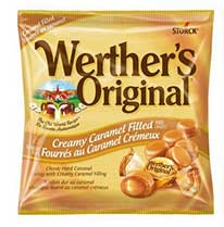 Product image of a Werthers candy bag with origianl creamy caramel hard candies it.